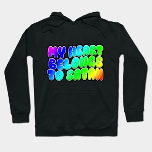 MY HEART BELONGS TO SATAN Graphic Rainbow Tee Hoodie